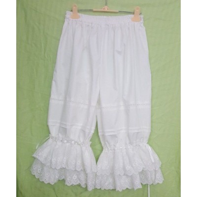 Wang Yan and Summer Embroidered Accordion Pleats Long Lace Bloomers